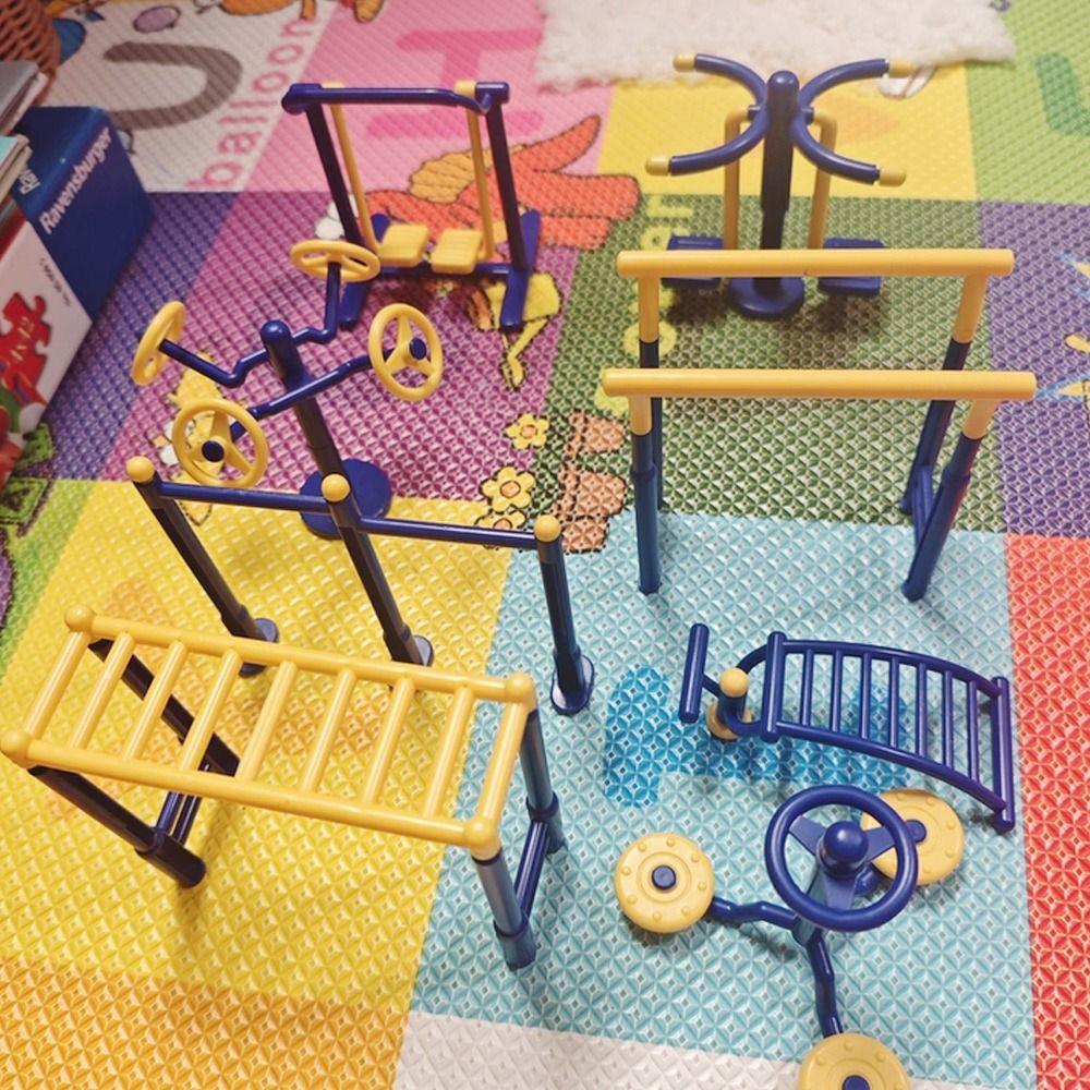 3PCS/Set Yellow&Blue Outdoor Sports Model Scene Model Sand Table Model Mini Dollhouse Scenes  Gift