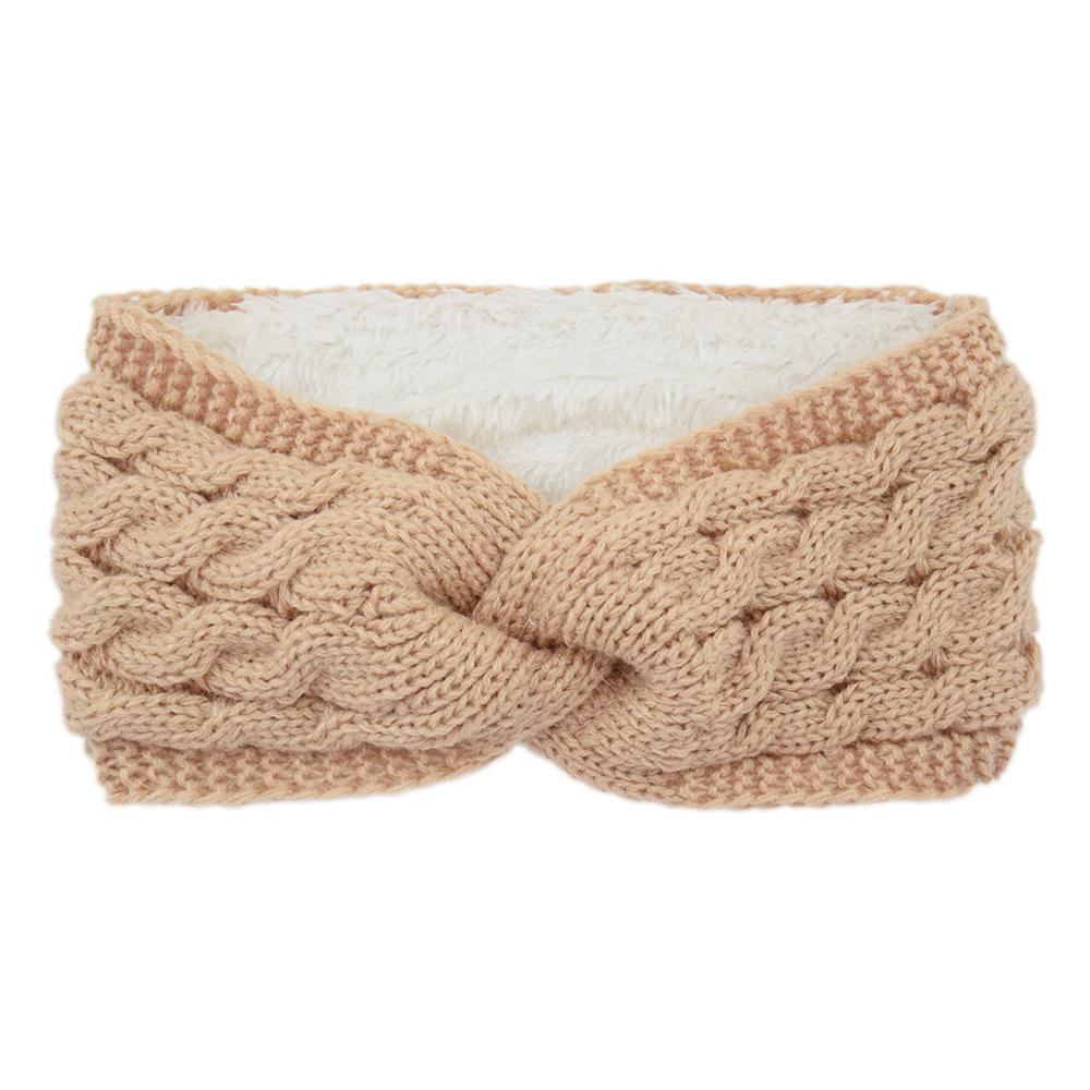 

Плюс Оксамитова Вовняна Пов язка на Голову з Перехресним Плетінням - Теплий, Товстий, Спортивний Головний Убір для Захисту Вух