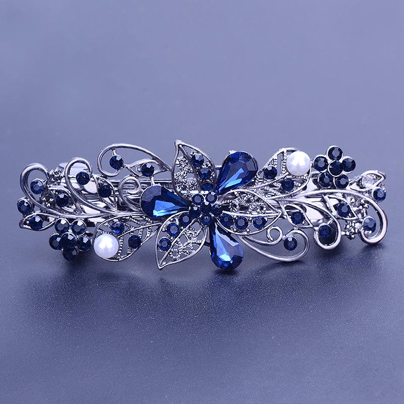 Korean Rhinestone Crystal Hair Clip for Women - Large Alloy Hairpin & Ponytail Accessory