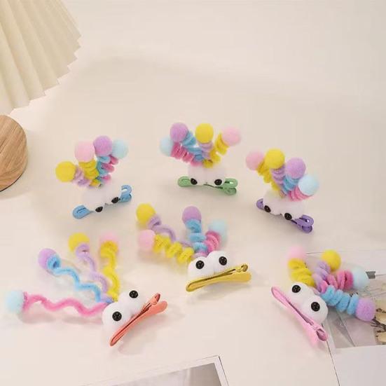 2/4Pcs Pins Hair Plush Big-Eyed Girl Hair Decoration Holiday Parties Hair
