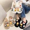 Christmas Elk Cotton Slippers For Women New Halloween Bedroom Soft Winter Indoor Shoes Warm Closed Toe Plush Cotton Slippers
