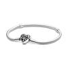 925 Silver Women's Bracelet with Heart T-shaped Buckle and Adjustable Bracelet, Fashionable DIY Jewelry Gift