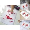 Halloween Series Floor Cover With Blood Footprint Pattern Print And Water Resistant Fabric For Home And Office