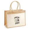Jute Tote Bag with Pocket I Can't I'm a Welder I Can't Minimalist | Jute and Cotton Canvas 21 L Flat Bottom Handles 65 Cm