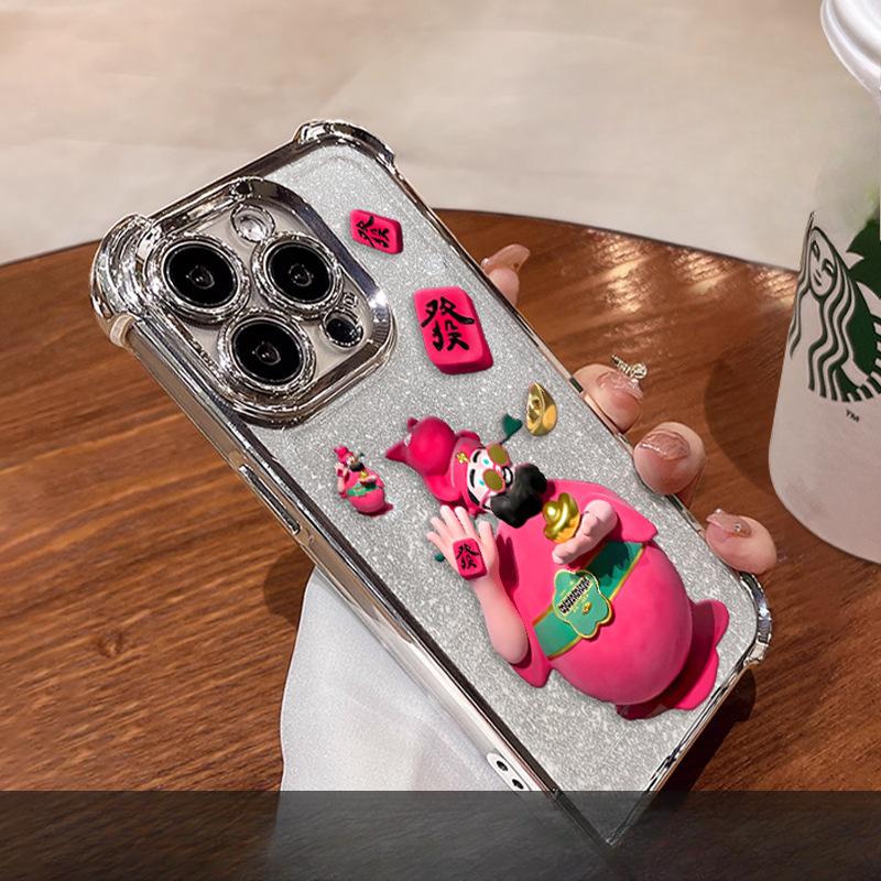 Suitable for Apple 16 Electroplated Phone Case 15pro, Four-corner Anti-drop 14 Transparent 13 High-end Feel 7/8