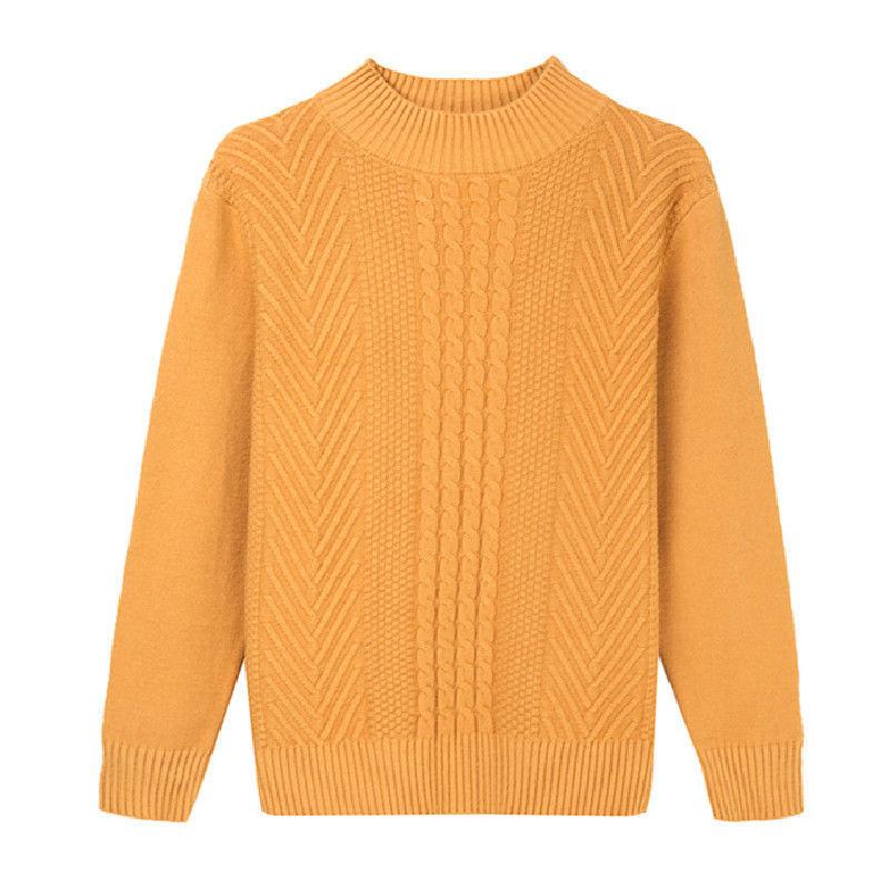 Solid Color Crew Neck Knitted Sweater, Elegant Long Sleeve Pullover Sweater for Fall & Winter, Women's Clothing