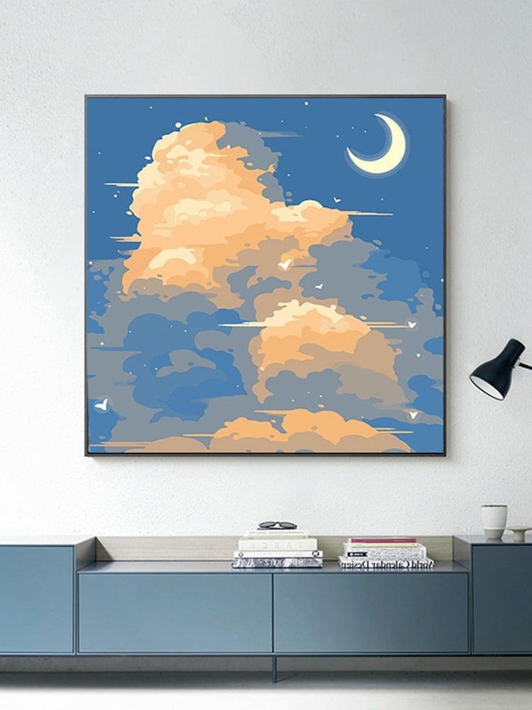 Frame Painting By Numbers Kits Abstract Sunset Landscape Modern Drawing Coloring By Numbers Acrylic Paint For Home Decor