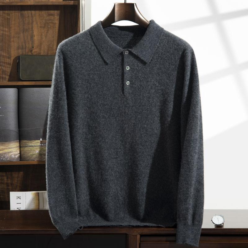 POLO neck cashmere sweater 2025 new flat middle-aged Korean version loose pullover sweater
