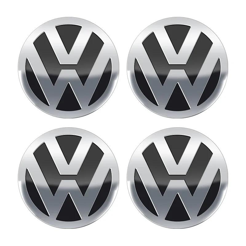 LMN1 VW Car Accessories Wheel Center Cover Stickers Hub Cap Sticker Tire Valve For VW GTI Polo Passat Golf Tiguan Jetta T-ROC Beetle