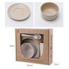 6 Pcs/Set Wheat Straw Baby Tableware Children Food Dishes Bowl Feeding Infant Learning Dinnerware Spoon Chopsticks Fork Cup