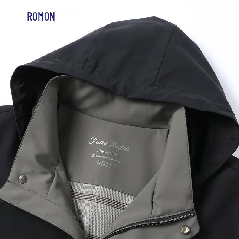 ROMON Men's Hooded Business Casual Jacket