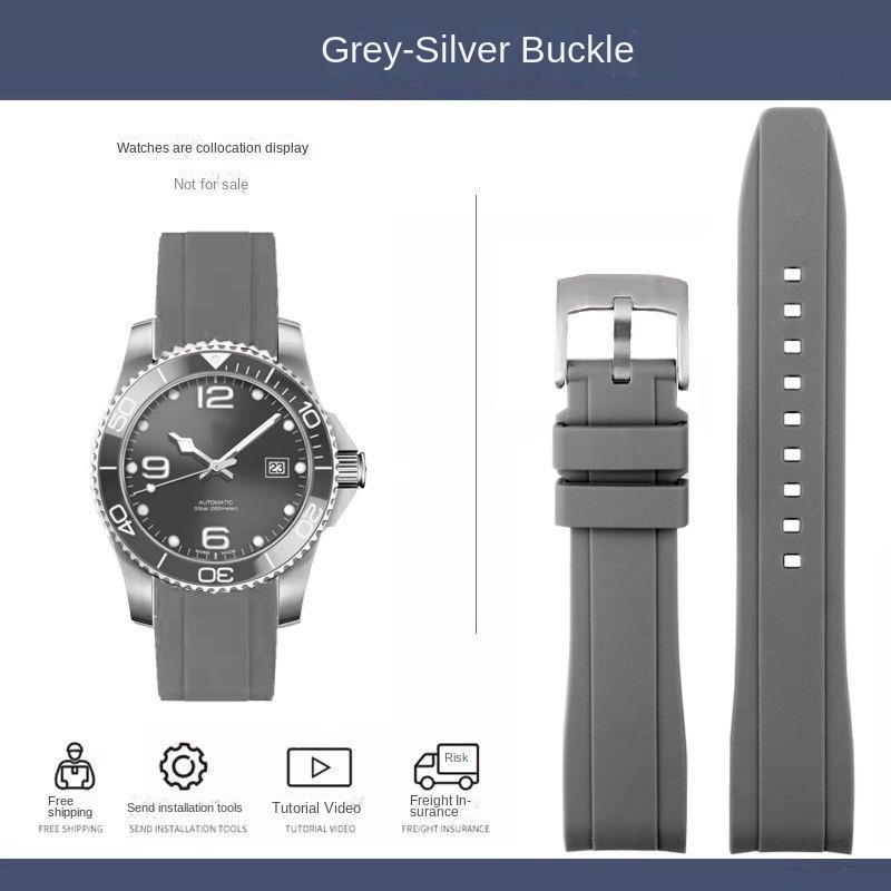 

Резиновый силиконовый ремешок для Citizen Tissot Seiko Rolex с изогнутым концом, спортивный водонепроницаемый ремешок для часов, оранжевый браслет 18/19/20/21/22 мм 24mm