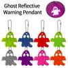 Geister Reflektierender Warnanhänger Reittasche Reflektierende Dekoplatte Sicherheitswarnung Geister Halloween Anhänger Kette Schlüsselanhänger