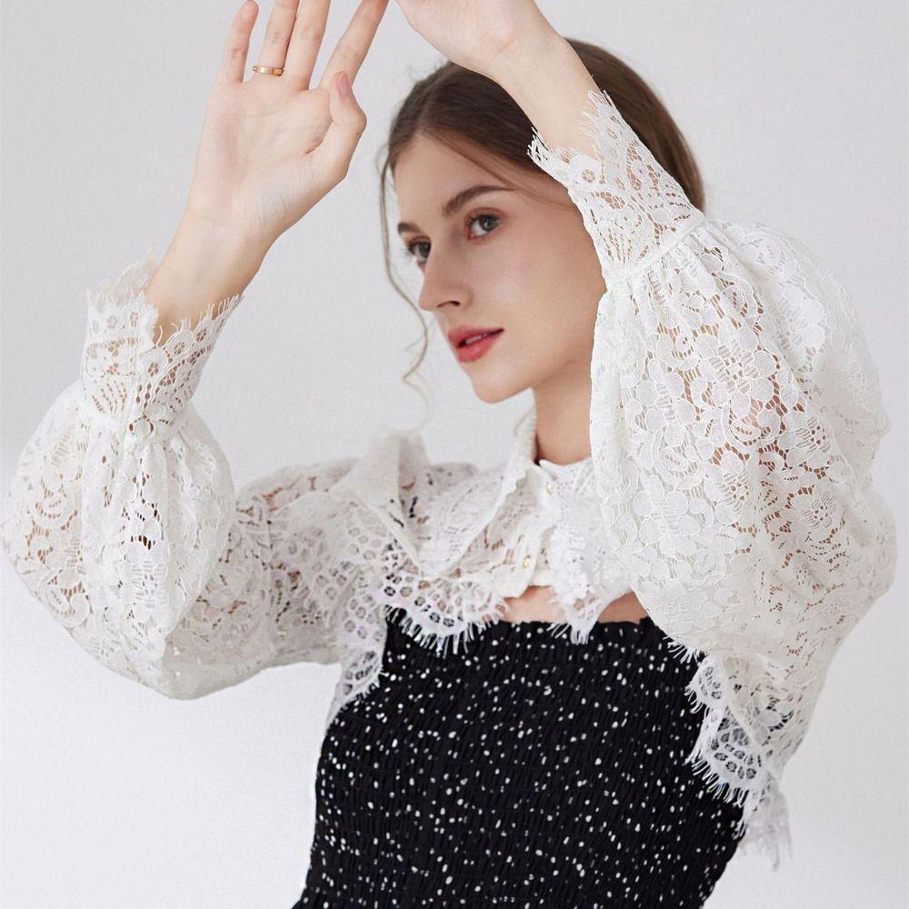 Cloak Lace Fake Collar Hollow Out Short Small Shirt Elegant Lace Shawl Female