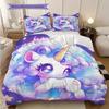 Cartoon cute fantasy unicorn bedding, duvet cover, pillowcase, home decoration, birthday gift (1 * duvet cover+2 * pillowcase, coreless)