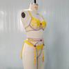 Nouveau ensemble de lingerie populaire de haute qualité pour femmes, soutien-gorge à broderies florales, transparent, sexy, avec nœud