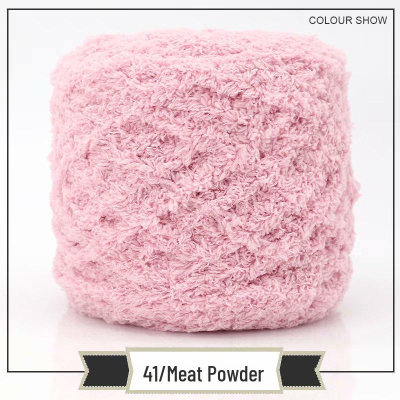 3-Strand Coral Fleece Towel Yarn - 2 Skeins for Hand-Knitted Children's Bag, Shoes, Hat, Scarf, Coat - Free Shipping