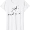 Just Married Celebration T Shirt White S To 5XL