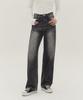 Jinmania Women'S Washed Long Wide Denim Pants (Black)