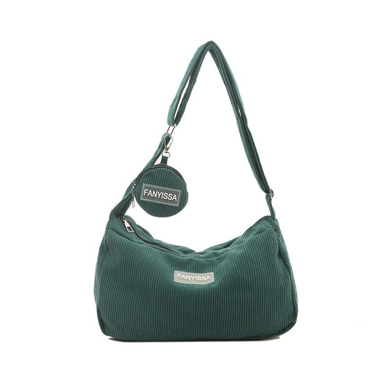 Simple casual commuter messenger dumpling bag corduroy bag foreign style new large capacity portable shoulder bag