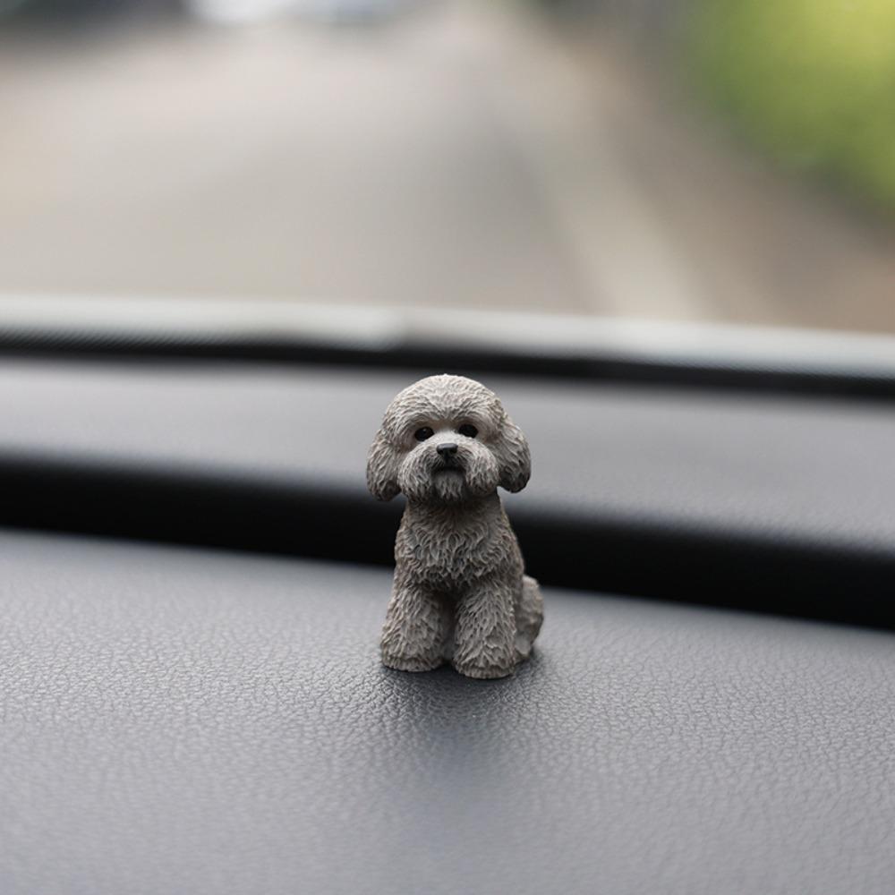 Resin Crafts Mini Animal Ornament Simulation Dog Action Figures Poodle Dog Figures  Birthday Gift