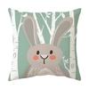Forest Animals Sofa Cushion Cover Cute Cartoon Fox Rabbit Decorative Cushion Cover Raccoon Natural Design Pillow Case