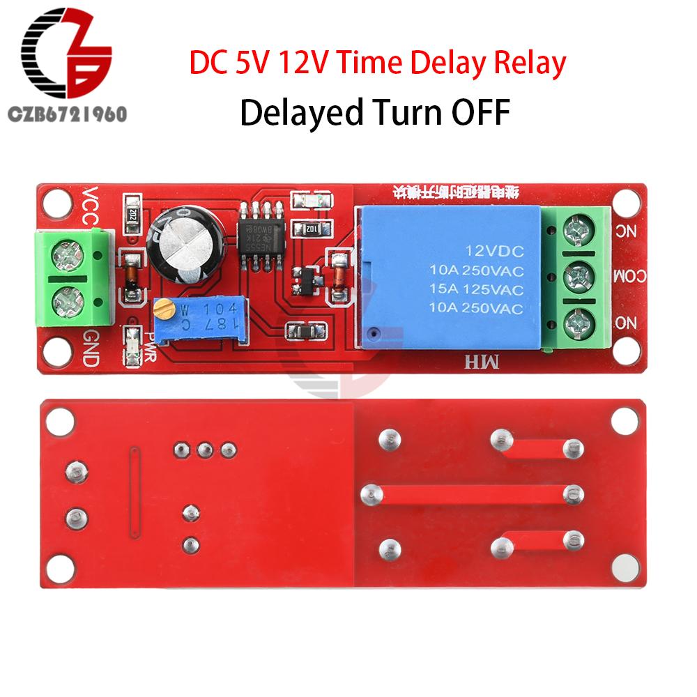 DC 5V 12V Time Delay Relay NE555 Timer Switch Module 1~10S Adjustable Delayed Turn ON/OFF Delay Control Switch Relay Module