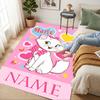 Personalized Name Cat Love Living Room Non-Slip Area Rug Soft Carpet for Bedroom Kids Playroom Sofa Office Home Decor Doormat