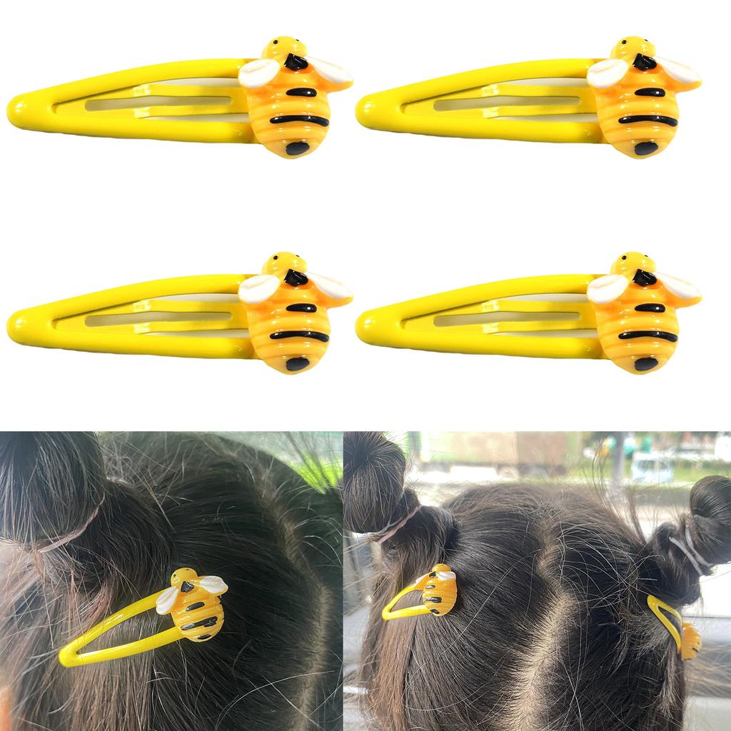 Pack of 5 Cute Bee Hair Clips for Kids Mixed ABS Plastic Hairpins Lightweight Girls Hair Accessories Multi Color Set