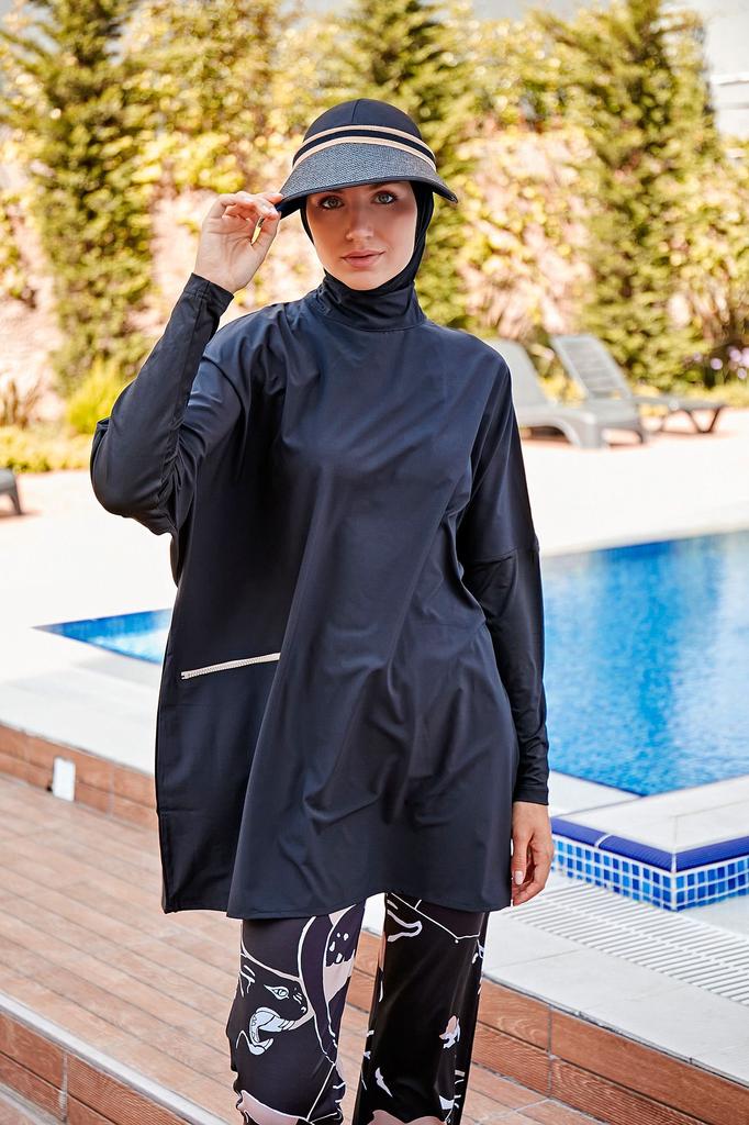 Womens Muslim Modest Islamic Full Cover Burkini Beach Swimming Costume Swimwear Hijab Beachwear Swimsuit 3psc