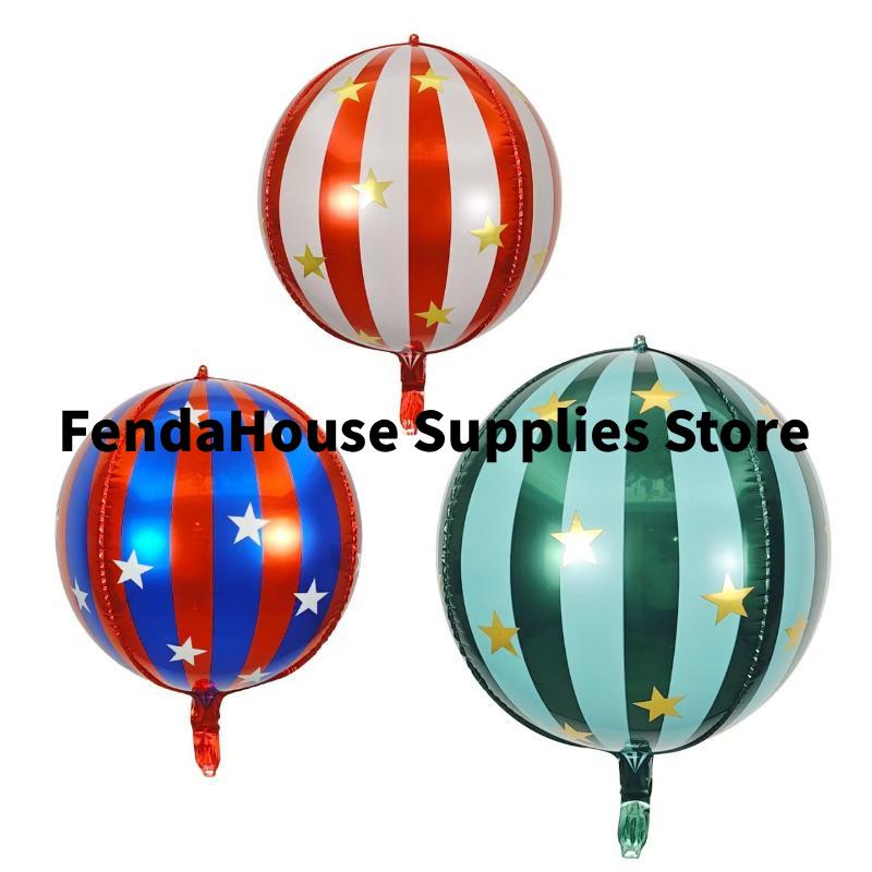1pc 22inch Striped Star Aluminum Film Balloon, 2026 Home Decoration Balloons , KTV Mall School Wedding Decor Balloons