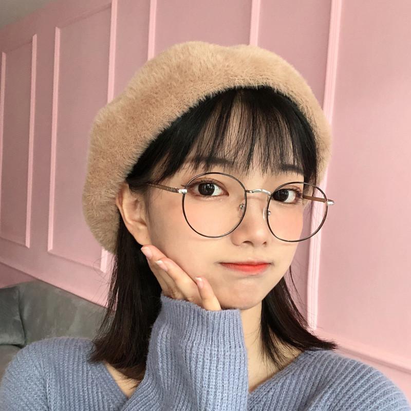Warm Winter Adorable Beret For Women Cute Plush Wool Hat Adjustable Size
