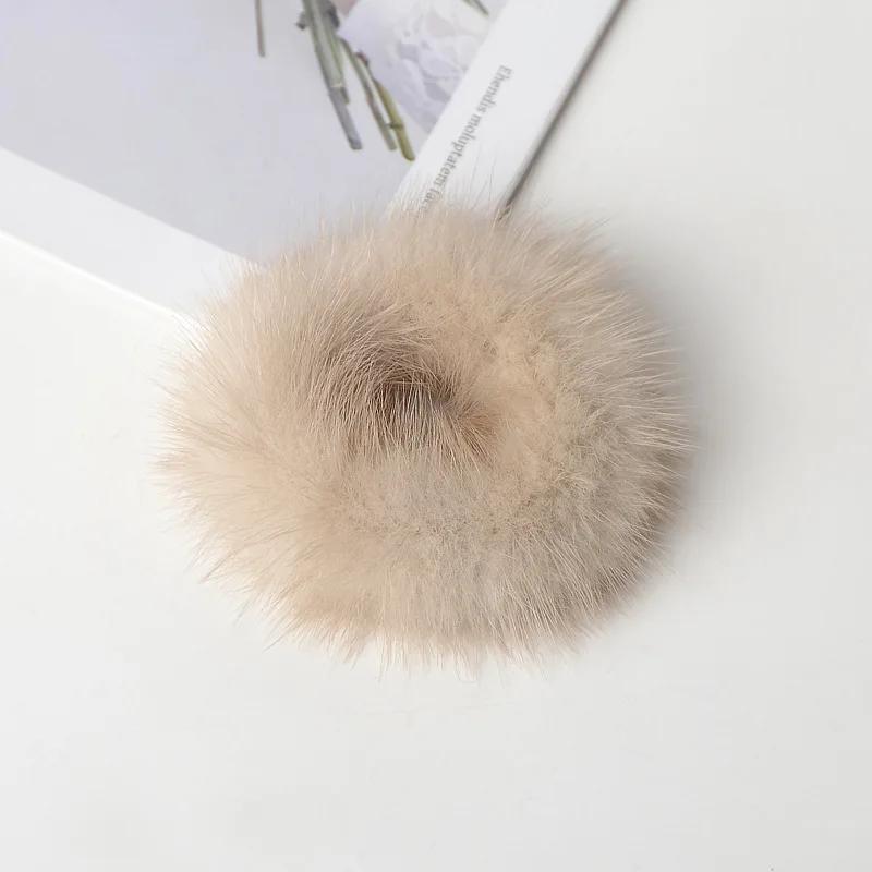 Haarband 100% Echtes Nerzhaar Seil Haargummi Seil Pferdeschwanz Schwanz Streifen Handgelenkband Vintage Elastisch Kopfschmuck Haarband