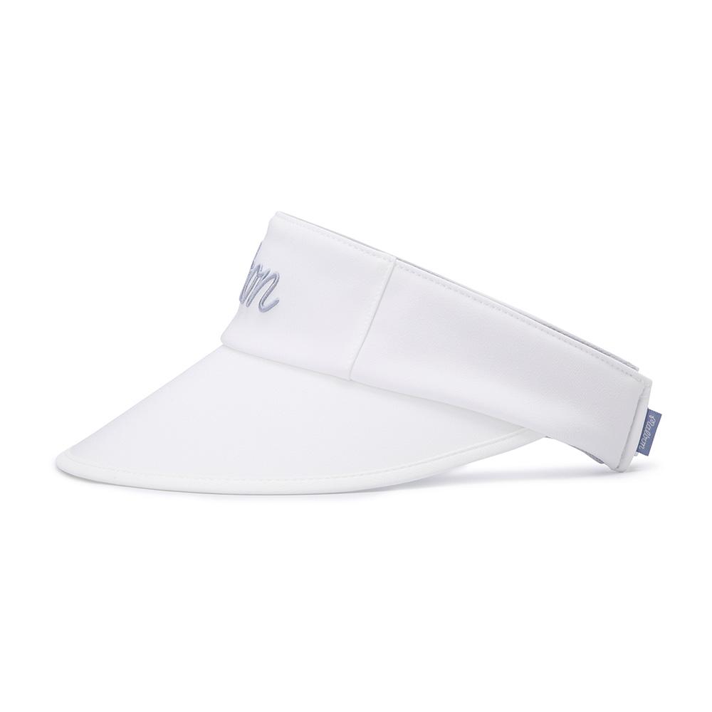 MALBON GOLF Malbon Logo Wide-Brimmed Visor Ivory (Woman)
