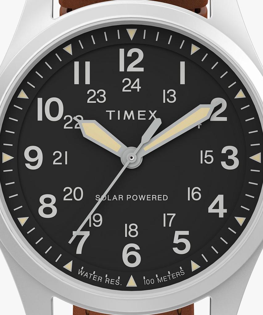 Taimaegseu Expedition Field Watch Solar-Powered Leather Watch 36Mm