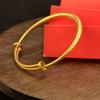 Gold-Plated Heritage Bangle: Women's Simulated Gold High-End Push-Pull Bracelet for Weddings