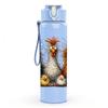 1PC Fluffy Bird Farm Animal Group Print 750ml Color Plastic Sports Water Bottle Leakproof Flip Straw Lid Suitable for Sports Office Home Use