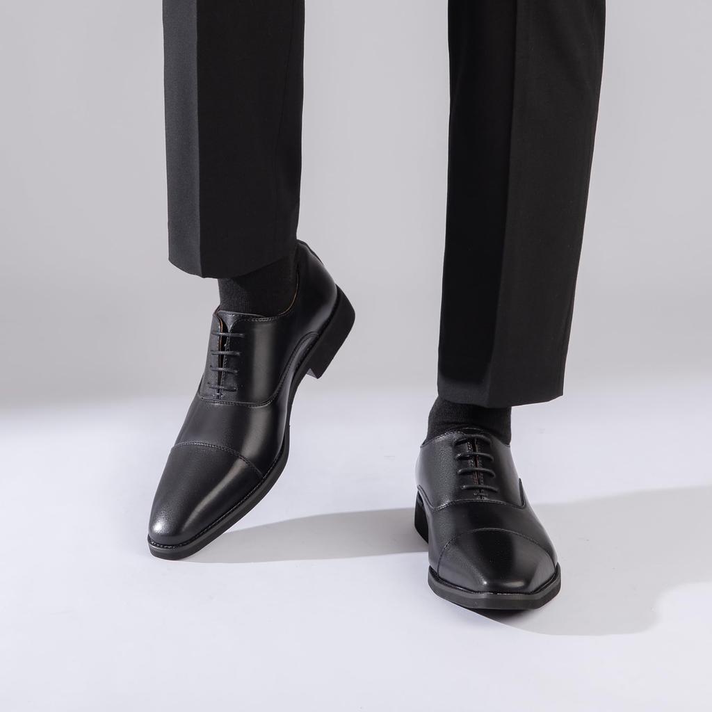 Foxlike Business Comfortable Leather Shoes for Genuine Comfortable for Premium Size Men's Shoes, Running, Leather, Wingtip, Walking, Waterproof,