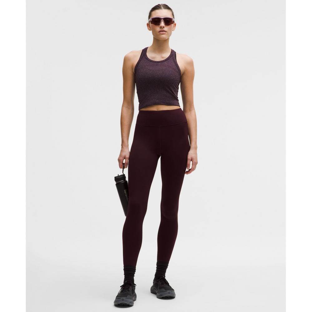 Lululemon Swiftly Tech Cropped Round Neck Racerback Tank Top 2.0  Sparkle Black Plum Rainbow Lurex