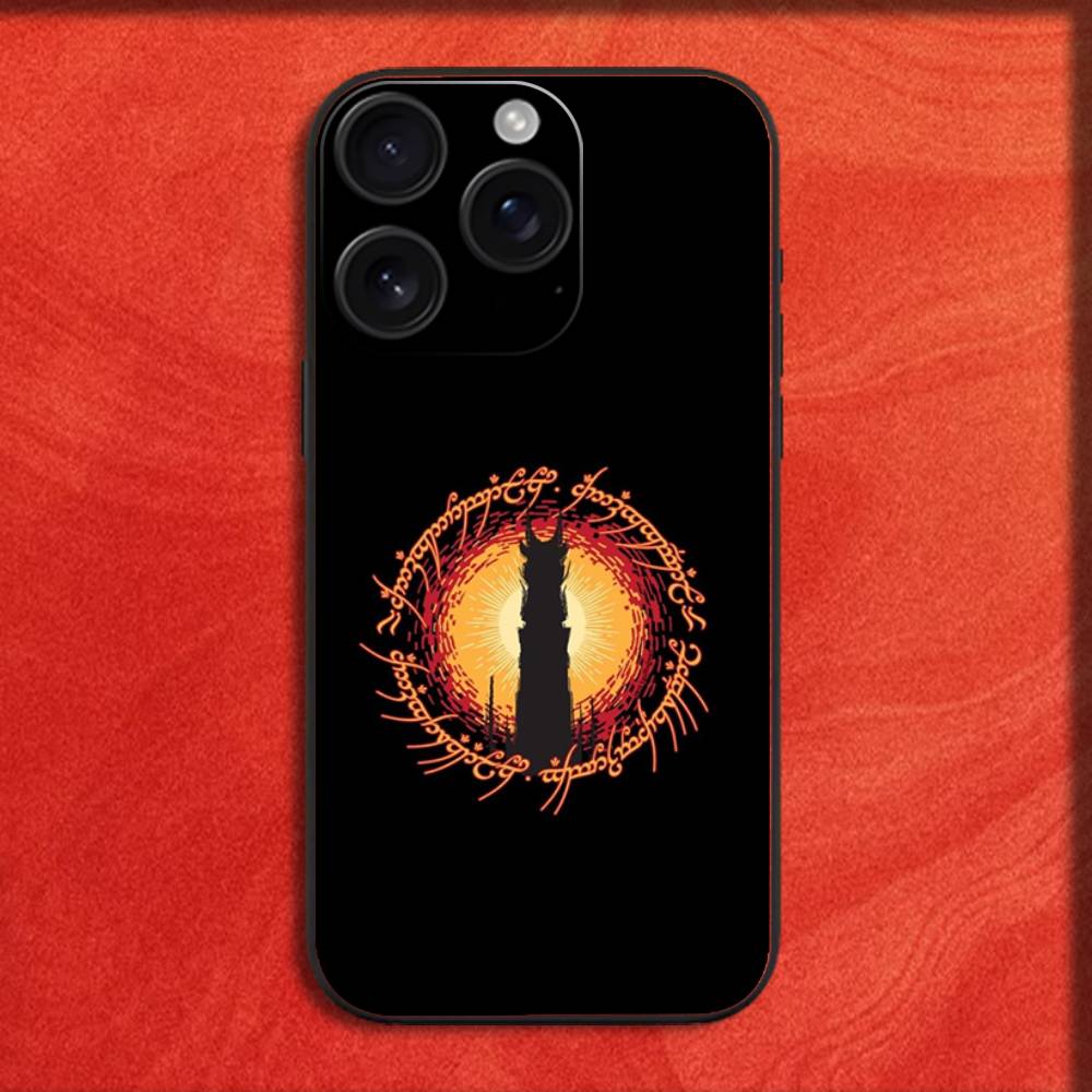 The Lord of the R-Rings Map Phone Case For iPhone 16,15,14,13,12,11,Pro,XS,Max,XR,Plus,E,Mini Black Shockproof Cover