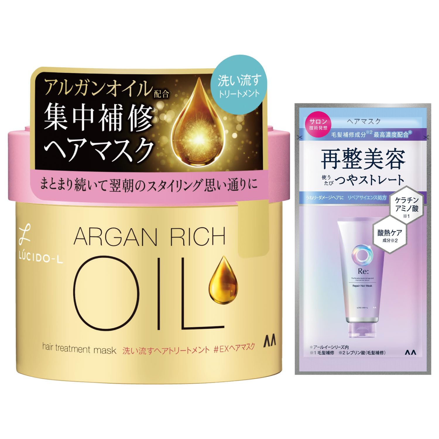 

LUCIDO -L Маска для волос с аргановым маслом 220 г + образец 10 г, смываемая