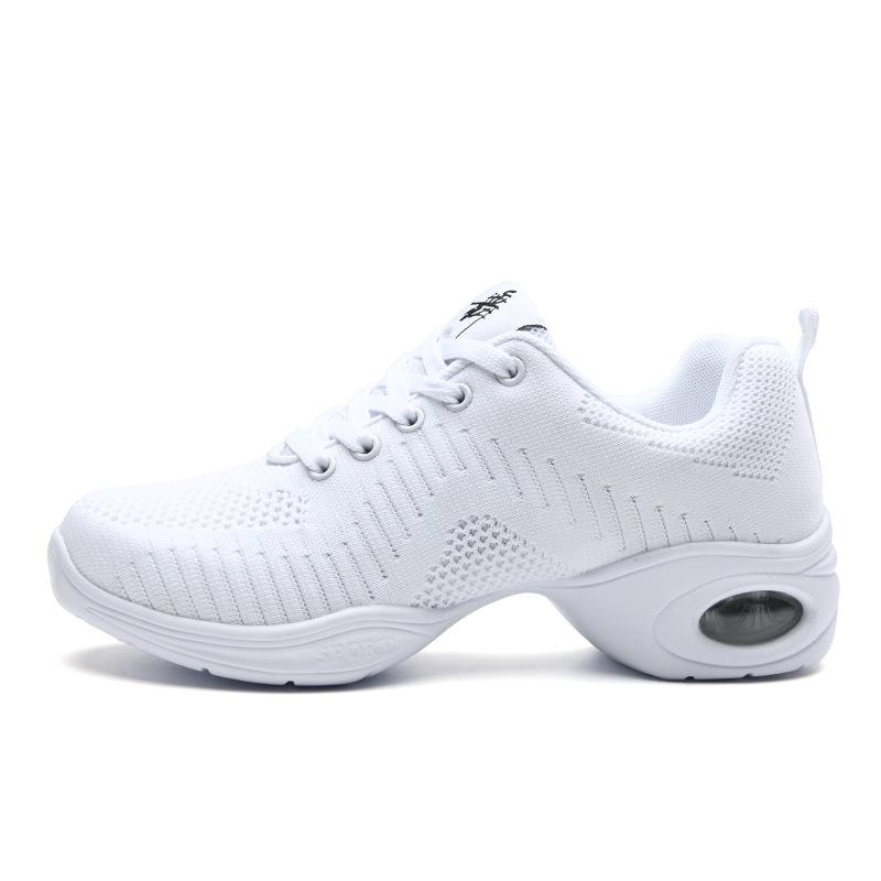 Women's Mid-Heel Flyknit Dance Shoes - Soft Sole Square Dance & Fitness Footwear