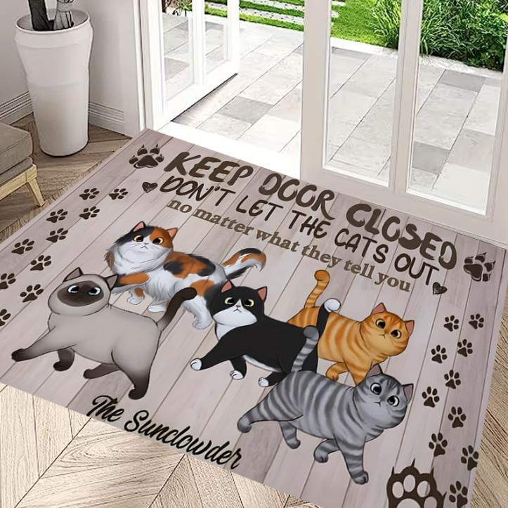 Black Cat Printed Kitchen Floor Mat Suitable for Kitchen Living Room Porch Balcony and Home Decoration Kitchen Floor Mat