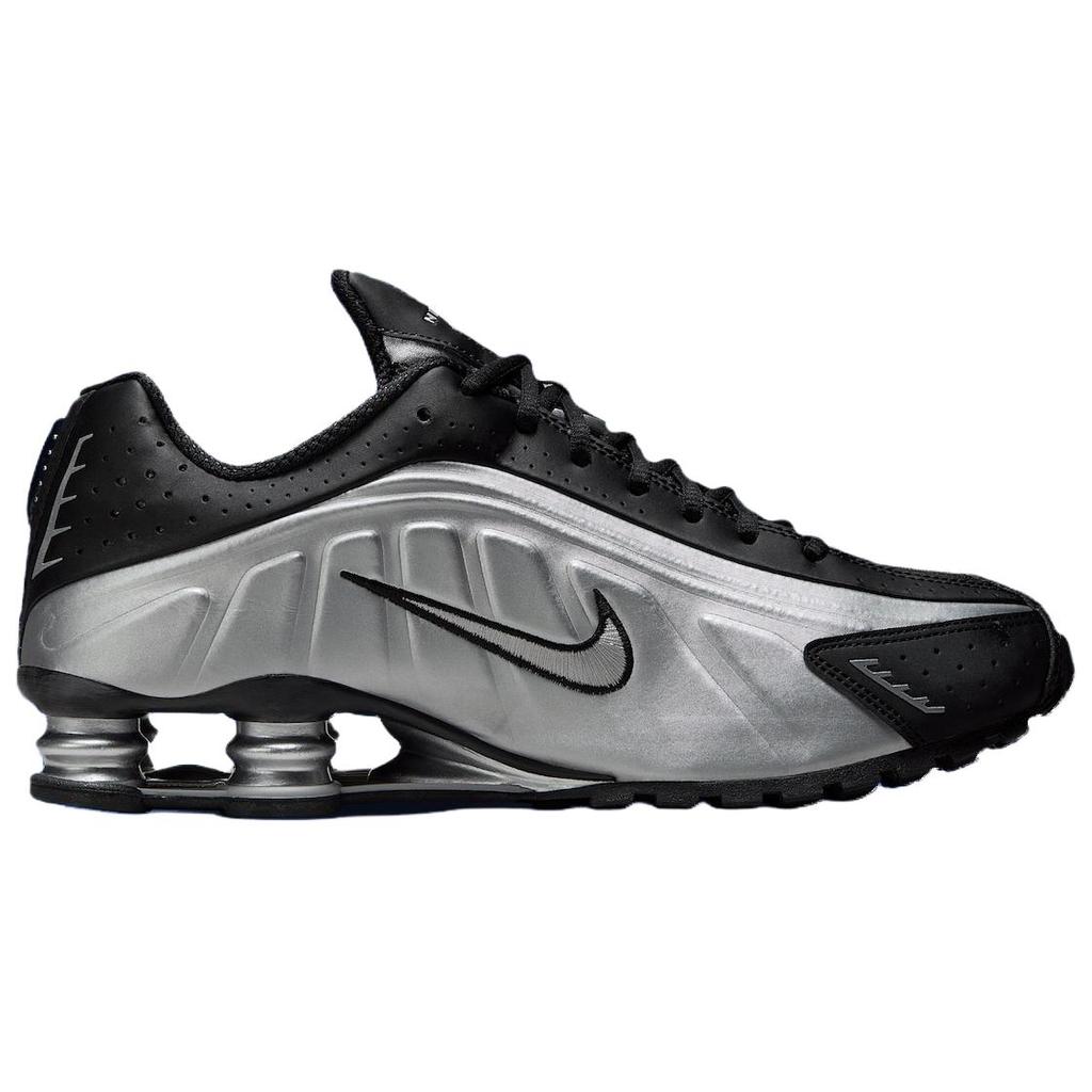 Nike Shox R4 Metallic Silver Black Unisex Sneakers HQ1988-007