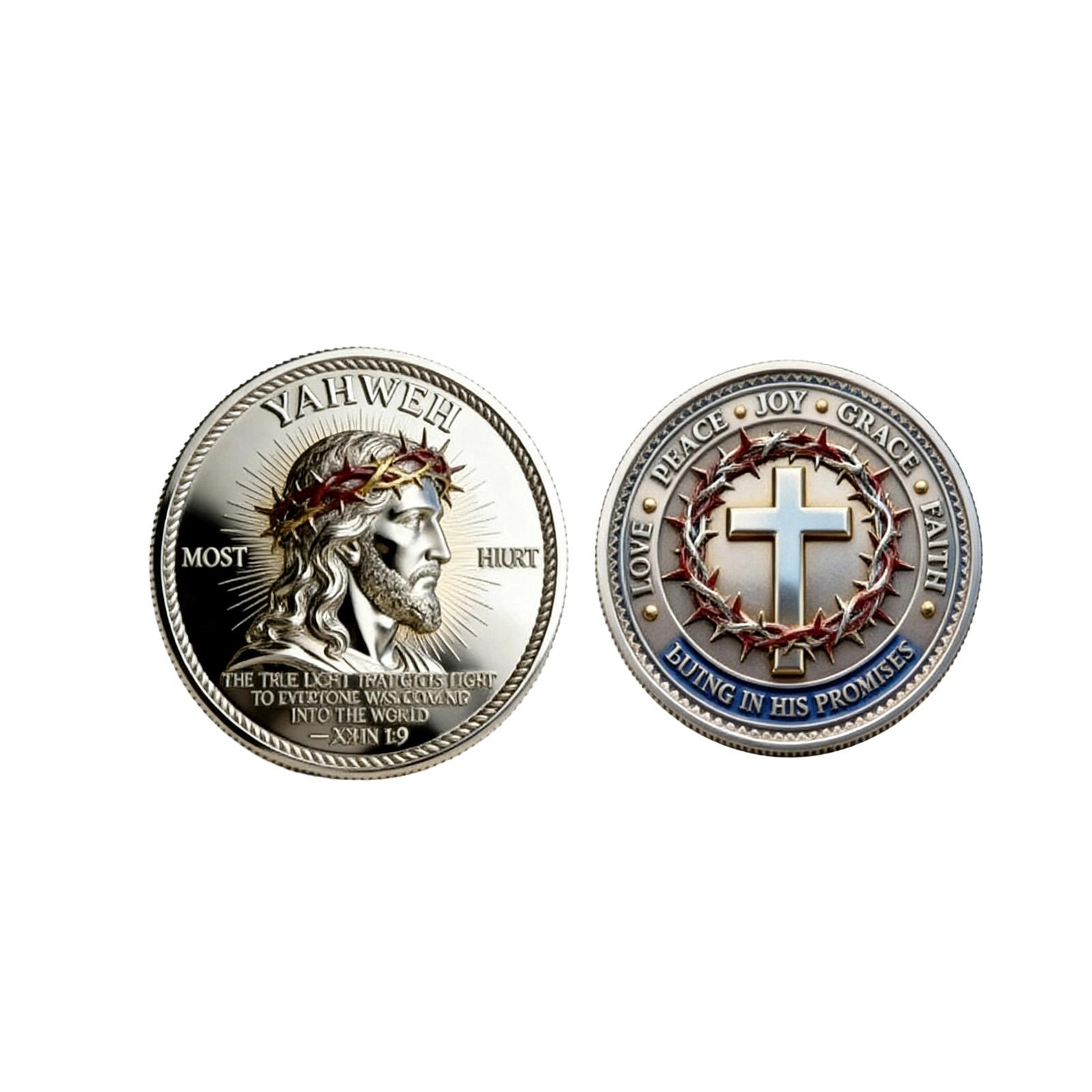 

Commemorative Challenge Coin With And Cross Design, Inspirational Religious , And Gifts