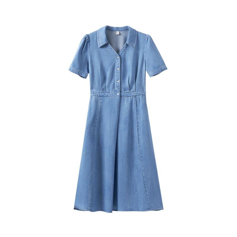 INMAN Damen Retro A-Linien Laternenärmel Kleid