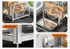 Stainless Steel Kitchen Organizer: Knife Holder, Pot Lid, Cutting Board, Cutlery & Chopstick Stand