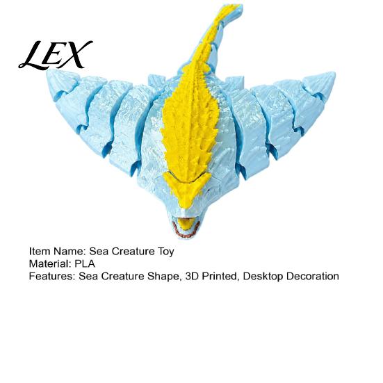 Articulated Deep Sea Creature Toys Toy, 3D Printed Horror Marine Animal Figure, Movable Joints Ocean Models Figurine with Flexible for Desk Decoration