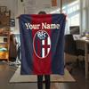 1PC Bologna Fc Custom Name Patterned Flannel Blanket Suitable For All Seasons For Home Decor Warmth And Comfort Gifts Holiday Present