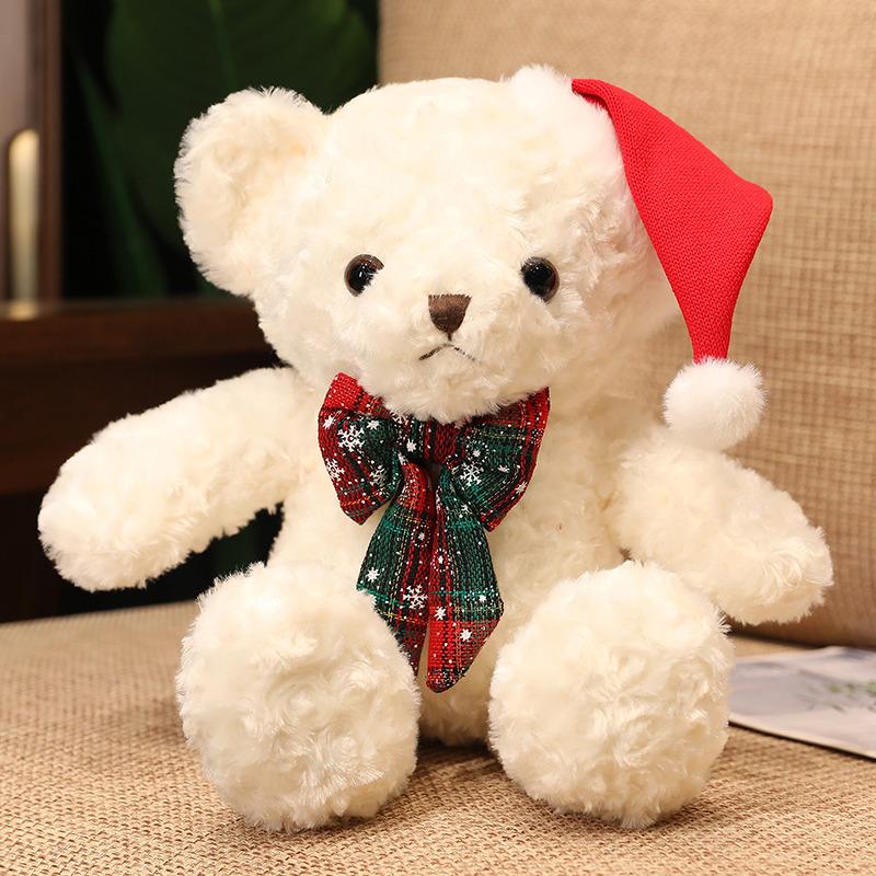 Cute Christmas Bear Teddy Bear Doll Plush Toy Hug Bear Doll Children's Ragdoll Christmas Gift